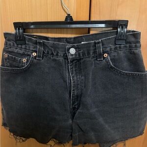 Levi's Women's Black Distressed Jean Shorts